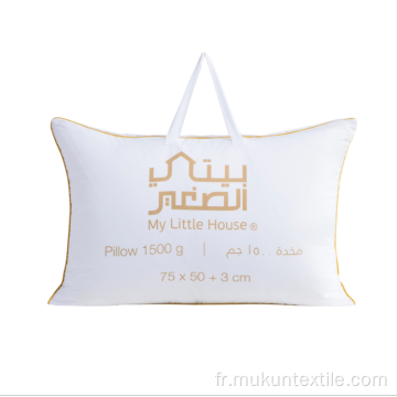 Custom Logo hotel oreiller blanc creux avec sac